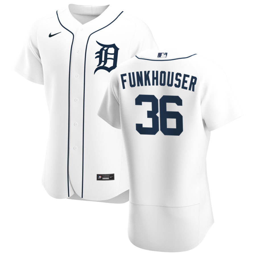 Cheap Detroit Tigers 36 Kyle Funkhouser Men Nike White Home 2020 Authentic Player MLB Jersey